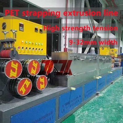 9-32mm PETストラップ押出機（リサイクルPETボトルフレーク使用、全自動PLC制御）