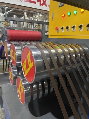 調整速度PPベルト挤出ライン,PP包装ベルト生産ライン,PLCタッチスクリーン制御,出力150KG-600KG/H