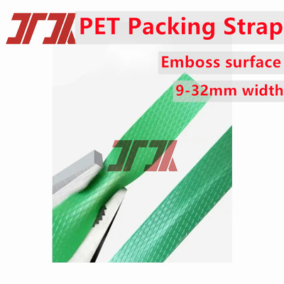 工場卸売 9-25mm 緑色 PET プラスチック梱包用ストラップ PET プラスチック鋼ストラップ、電動梱包機に適用可能