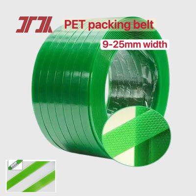 PET プラスチック 鋼 包装 9-25mm 自動帯の緑色PET帯