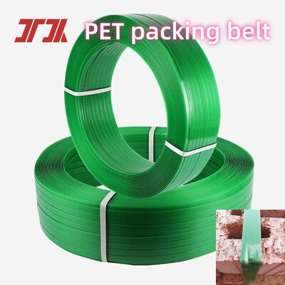 Green Embossed High Strength PET Strapping Band Customizable Width 9-32mm for Secure Packaging