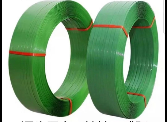 PETプラスチック製の鋼パッキングベルト,ストラップ: 9-32mm,ストラップ厚さ: 0.6-1.2mm,PET結合ベルト,緑のパッキングベルト