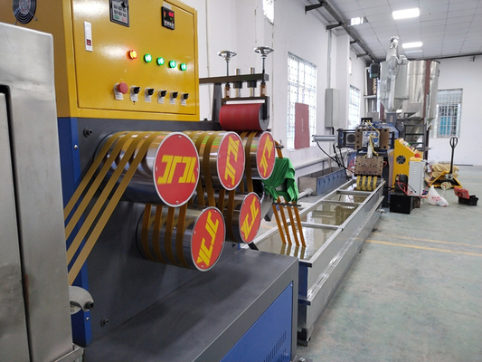 調整速度PPベルト挤出ライン,PP包装ベルト生産ライン,PLCタッチスクリーン制御,出力150KG-600KG/H